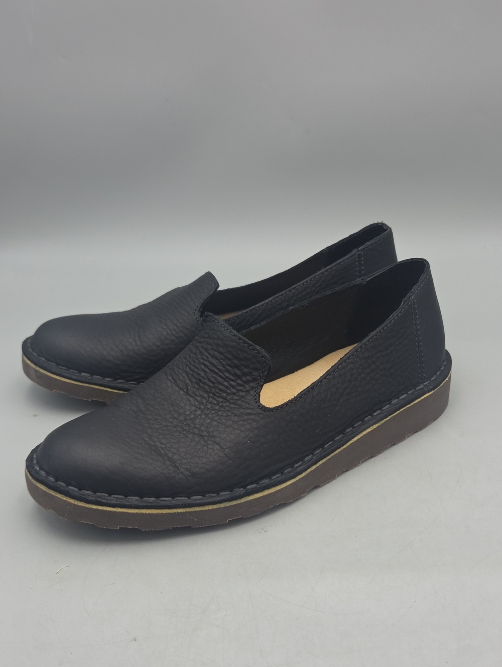 LL Bean Women’s Stonington Leather Slip-on Comfort Shoe Black Size 8.5
